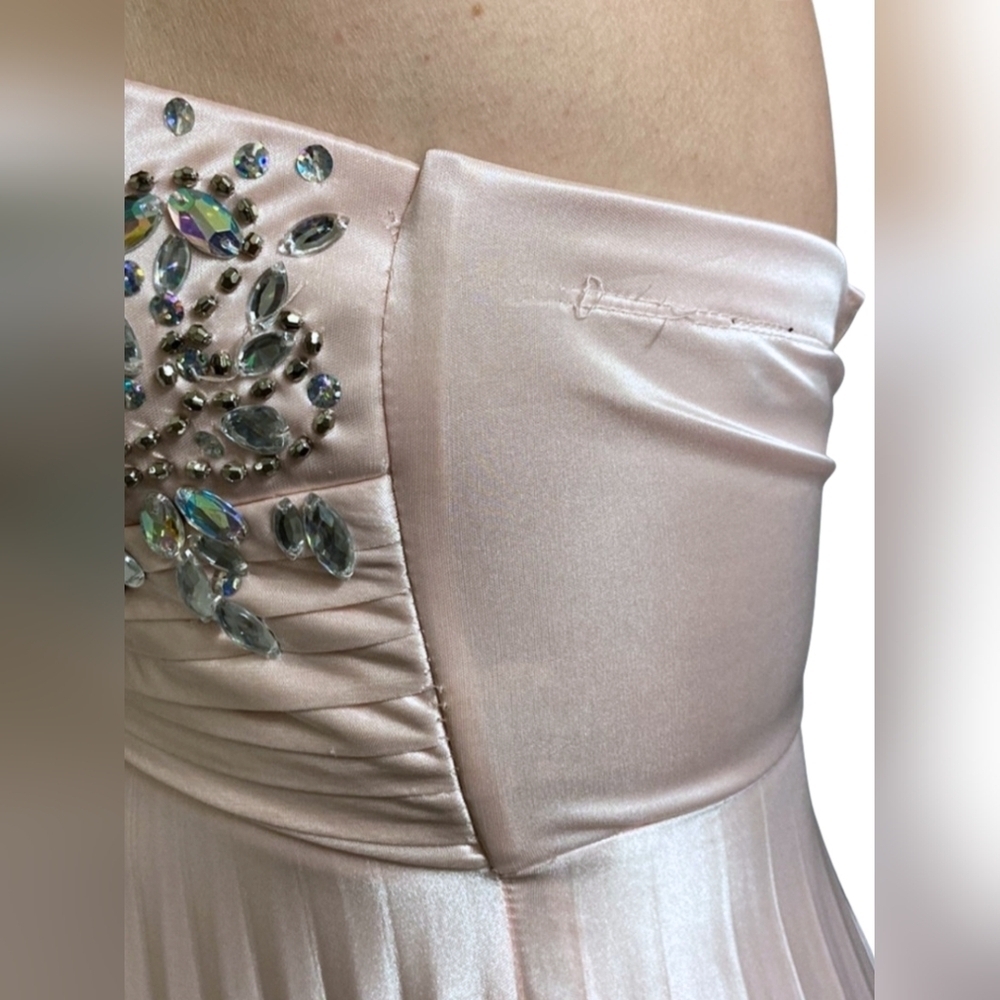 My Michelle Strapless Shimmery Beaded Gown - Picture 14 of 15